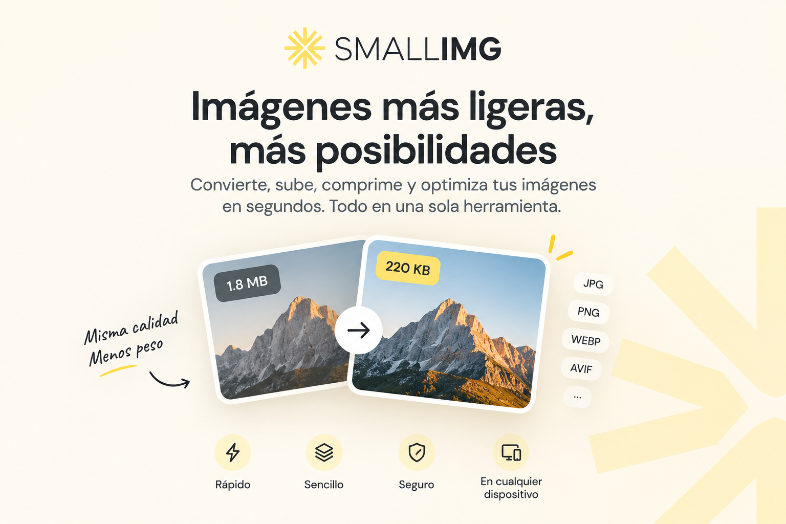 SmallImg — convierte, sube, comprime y optimiza tus imágenes en segundos